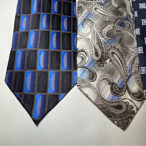 Jos. A. Bank and more Blue and Gray Silk and Linen Tie Collection Set of 5 ties - Picture 3 of 14